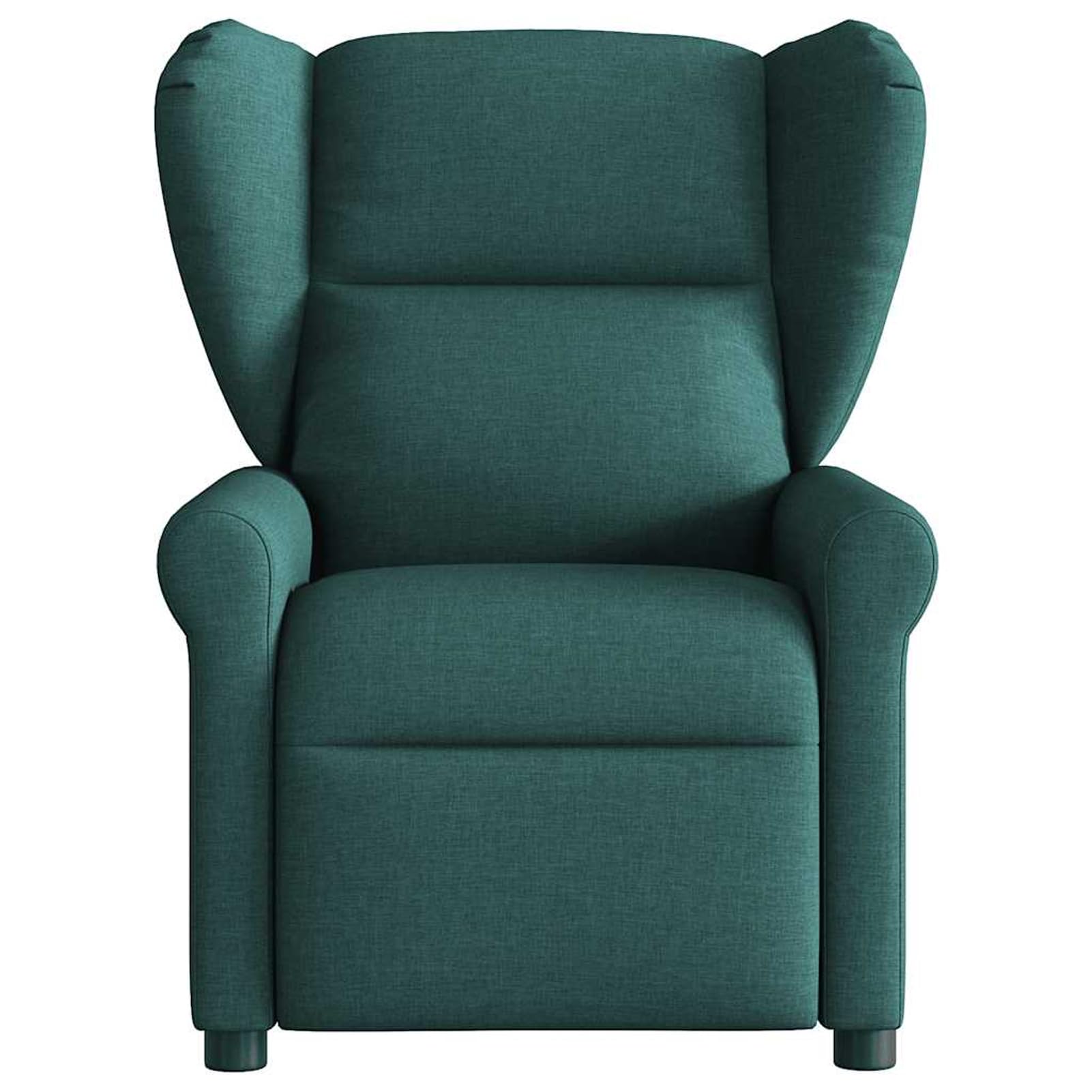 Poltrona relax verde scuro, rivestimento in tessuto (100% poliestere), robusto telaio in legno e metallo, portata 110 kg, larghezza della seduta 50 cm, per adulti