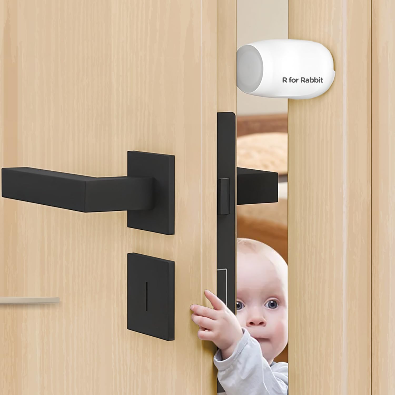 R for Rabbit Protector Plus Door Stopper for Kids | Safety Certified | Prevents Finger Pinching | 180° Rotating | Strong 3M Adhesive | Scratch-Free | Baby Proofing Lock (1 Pc)-picture-17