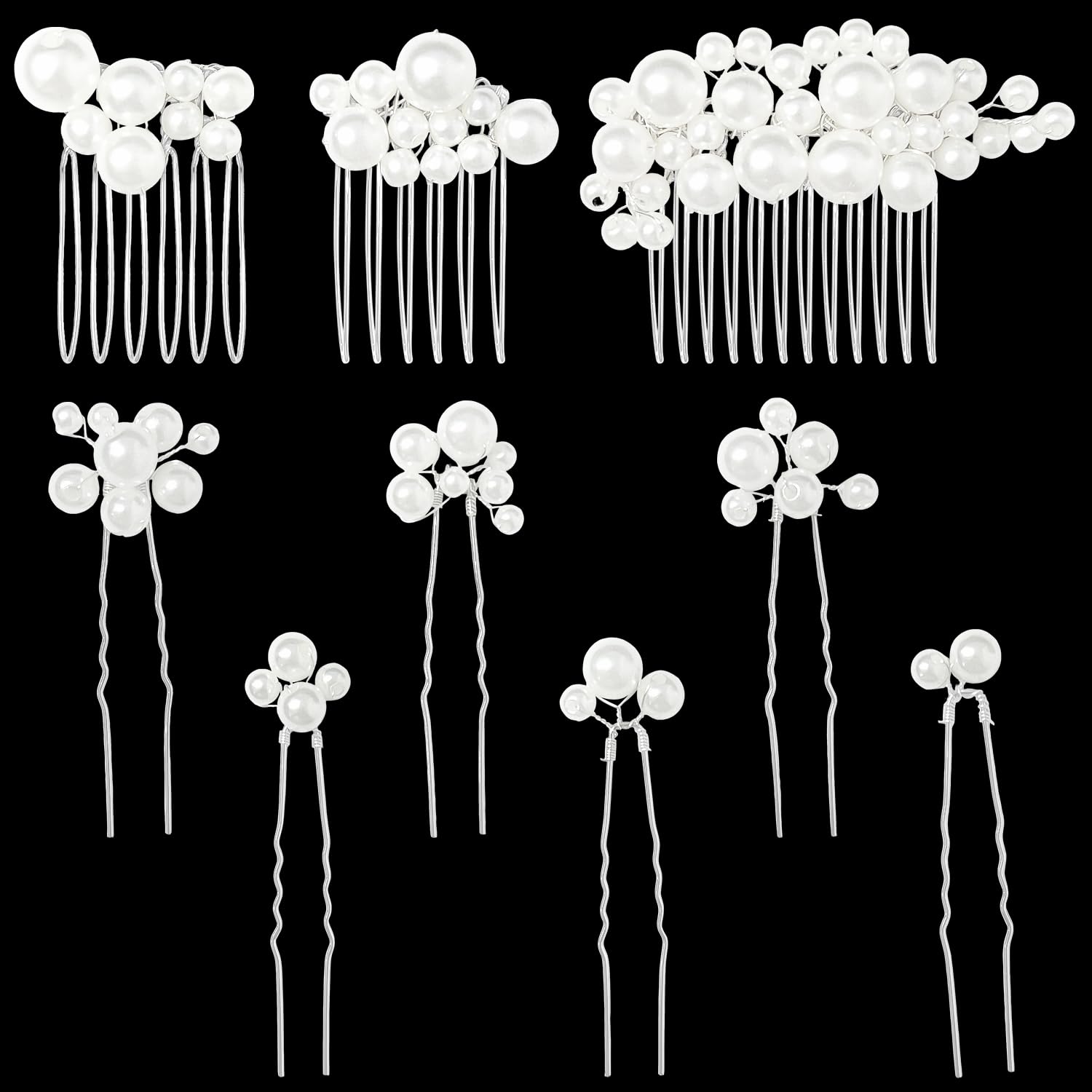 13 Pcs Pearl Hair Pins, Bridal Hair Accessories for Women Elegant Wedding Hair Accessories with Pearls