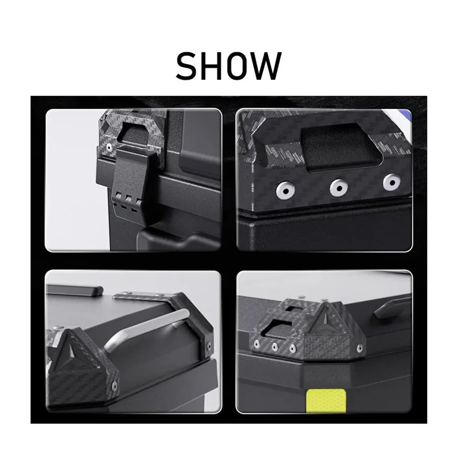 Top Case Box Luggage Moto Boîtier supérieur de Moto Universel, Coffre Moteur, boîte arrière avec Serrure, Support Montage Sacoche pour la Plupart des modèles(45L)