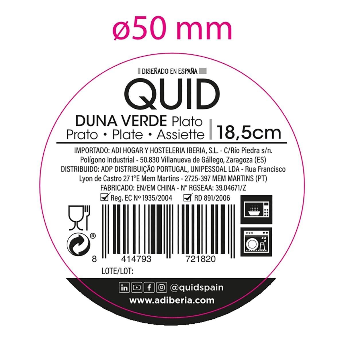 Quid Duna Plato Hondo Cerámico 18,5x5,3cm Loza Apto Microondas Apilable