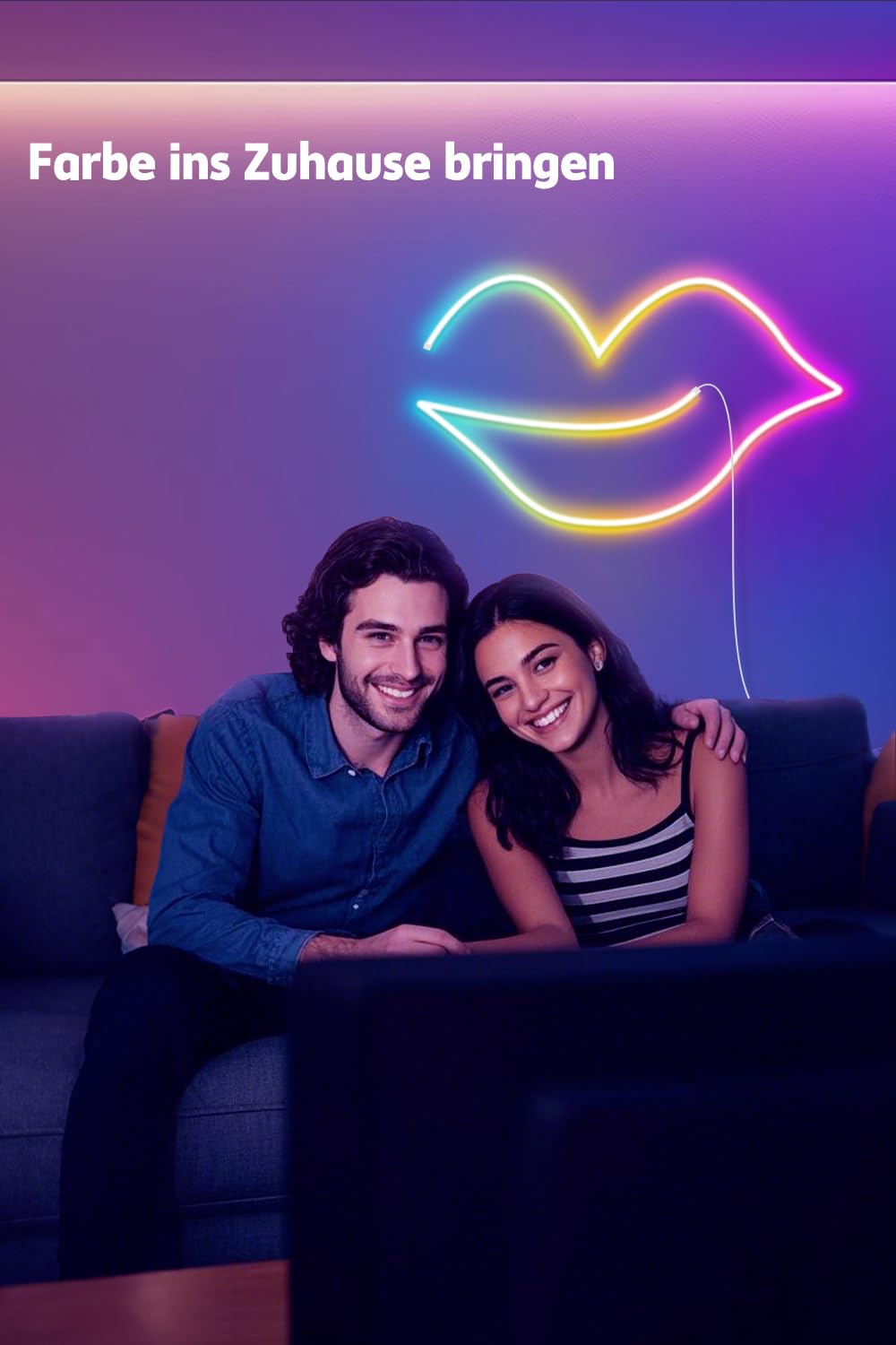 Nixtrve Striscia LED neon RGB 3 m, con controllo app, design fai da te, funziona con Alexa, controllo segmento, sincronizzazione musicale, LED neon per soggiorno, camera da letto, decorazione da
