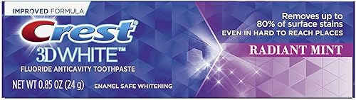 Miniatura 13 de Crest 3D White Brilliance Pasta de dientes, menta vibrante, tamaño de viaje, 0.85 oz (24 g) - Paquete de 12