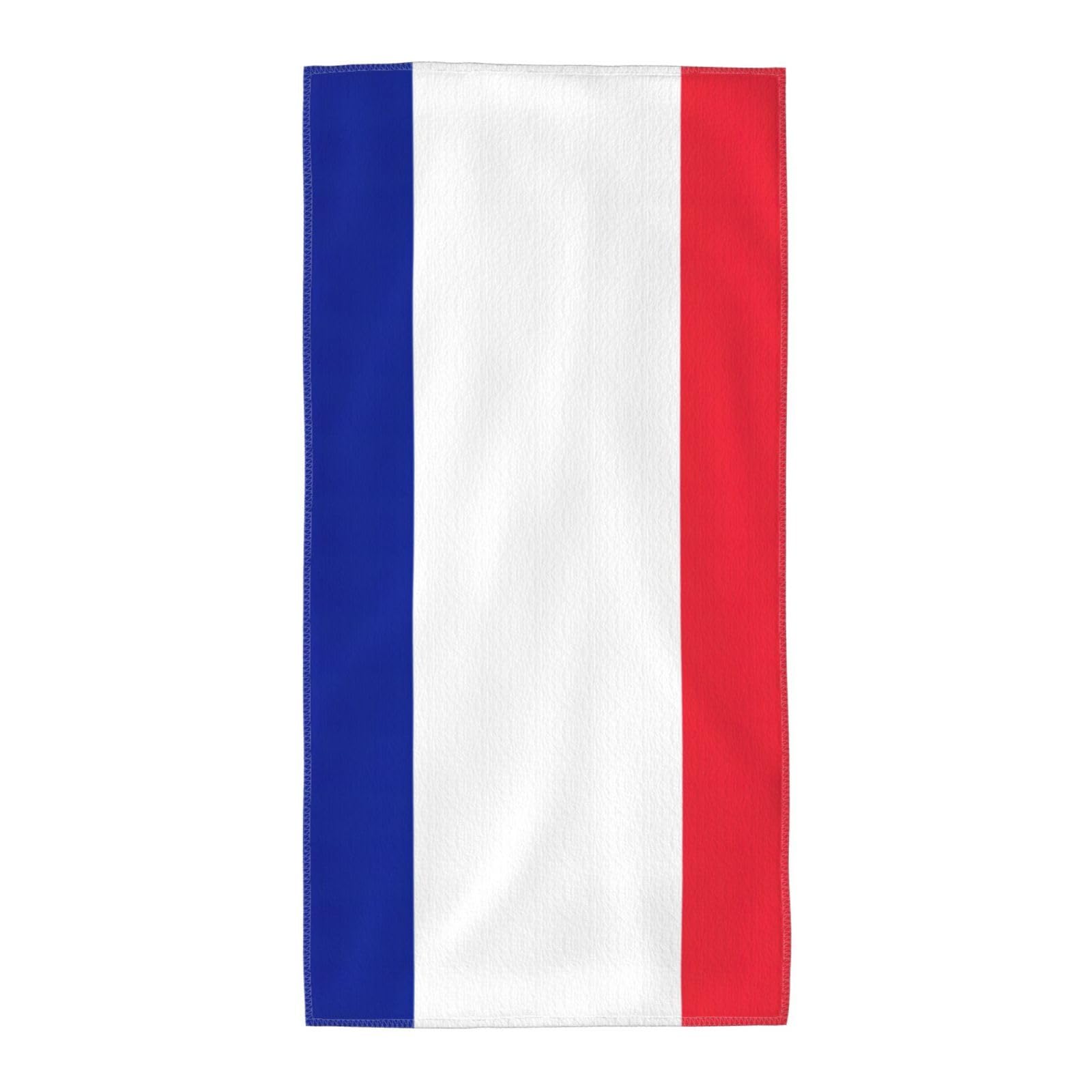 French Flag Fashion Printed Long Bath Towel For Pool Side Seaside Holiday