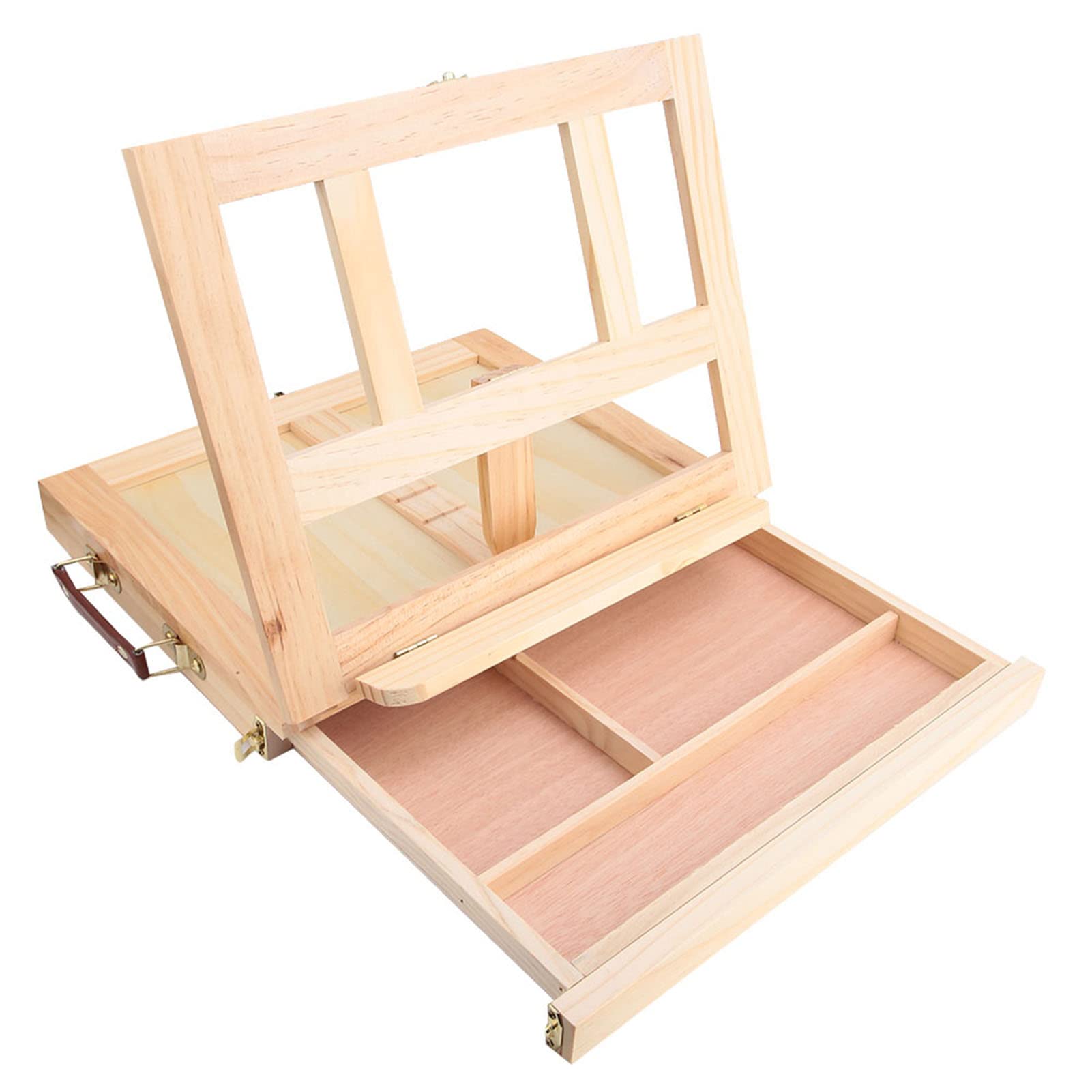 Cryfokt Cavalletto Pieghevole per Artista, Disegno, Pittura, Regolabile, da Tavolo, con Cassetto, Materiale in Legno Resistente, Comodo per Riporre, Ideale per fotografie.