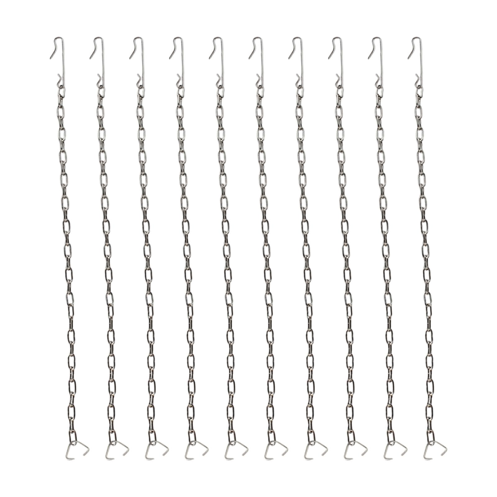 10Pcs Stainless Steels Universals Flapper Chain Replacement Toilet Lift with Hook and Rings for Most Universals Toilet