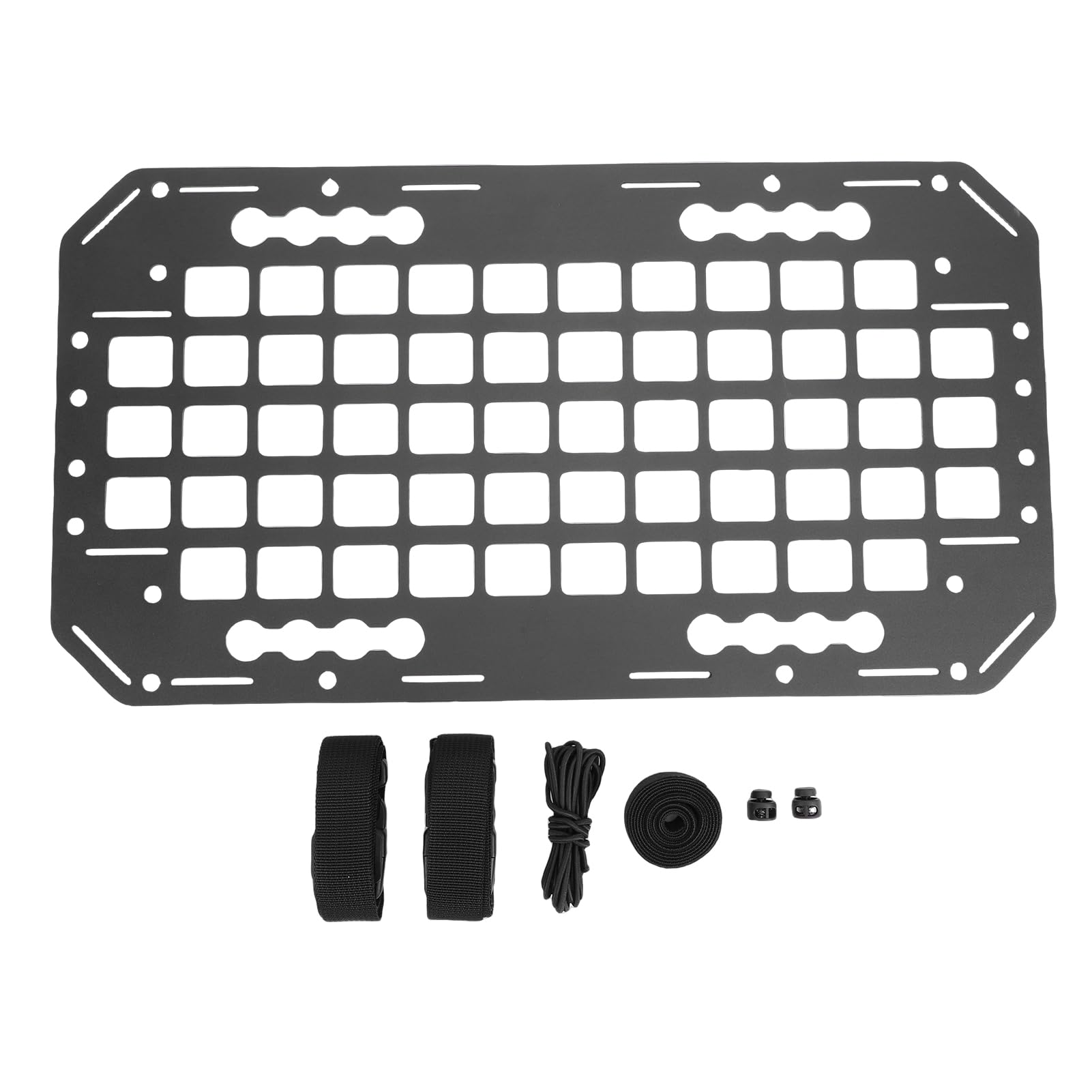 Pannello Molle per Pianale Laterale in Alluminio per Camion 489x267x2mm con Binario a L, Pannello di Ricambio per Pianale di Veicolo per Camion, Organizer per Carico con Cinghie e Fibbie