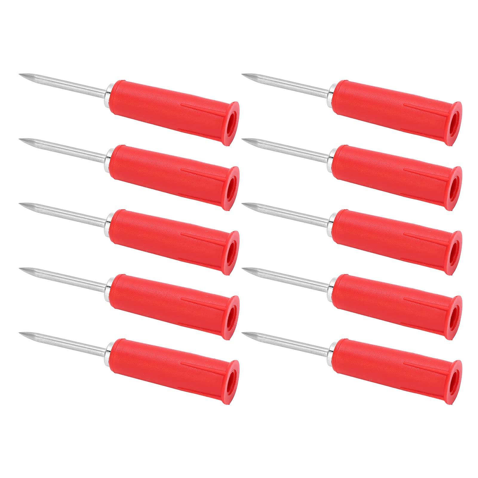 Wakects Sonda de Perforación de Alambre, Pines de Sonda Trasera de Acero Inoxidable de Latón PVC, Conversión de 10 Piezas de 2 Mm A 4 Mm, 30 V A 60 V máx. 10 A para Técnicos de Reparación de (rojo)
