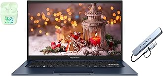 ASUS 14" FHD Vivobook Laptop Computer, 16GB RAM 768GB Storage (512GB SSD+256GB Docking Station Set), 6-Core Intel Core i3, Windows 11, PLUSERA Earphones