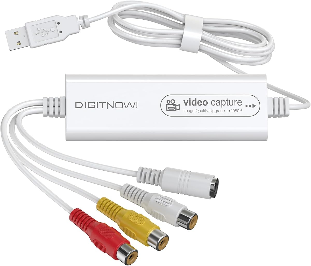 VIXLW Video Capture, USB Video Capture Device, Convert VHS to Digital, VHS/VCR/Hi8/Mini DV to Digital/DVD Converter, for Tape Player Camcorder Camera PC TV OBS, for Mac OS, Android, WinXP/7/8/10