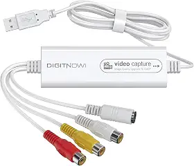 VIXLW Captura de vídeo, dispositivo de captura de vídeo USB, converte VHS para digital, VHS/VCR/Hi8/Mini DV para digital/conversor de DVD, para leitor de fita, câmera de vídeo, PC TV OBS, para Mac OS,