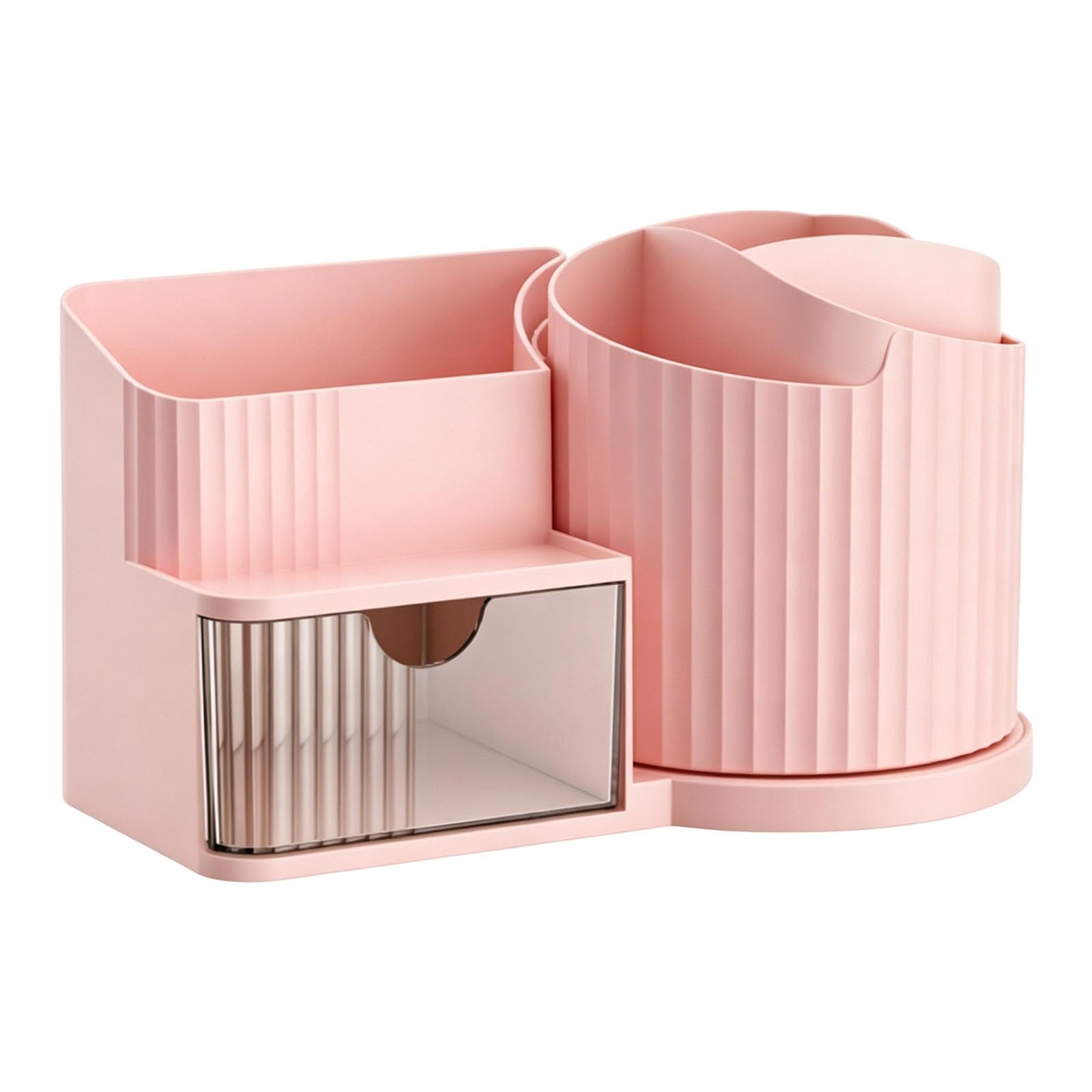 Limtula Functional 360 Turn Cosmetic Box with Secure Bottom for Quick Access to Beauty Items Makeup Storage Rotating