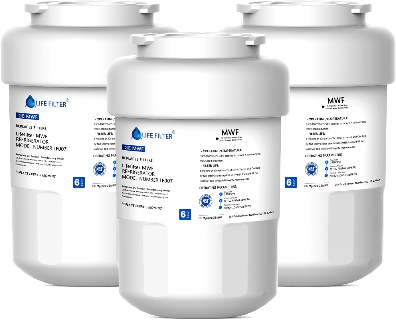 Refrigerator Water Filter (fits in place of GE model MWF