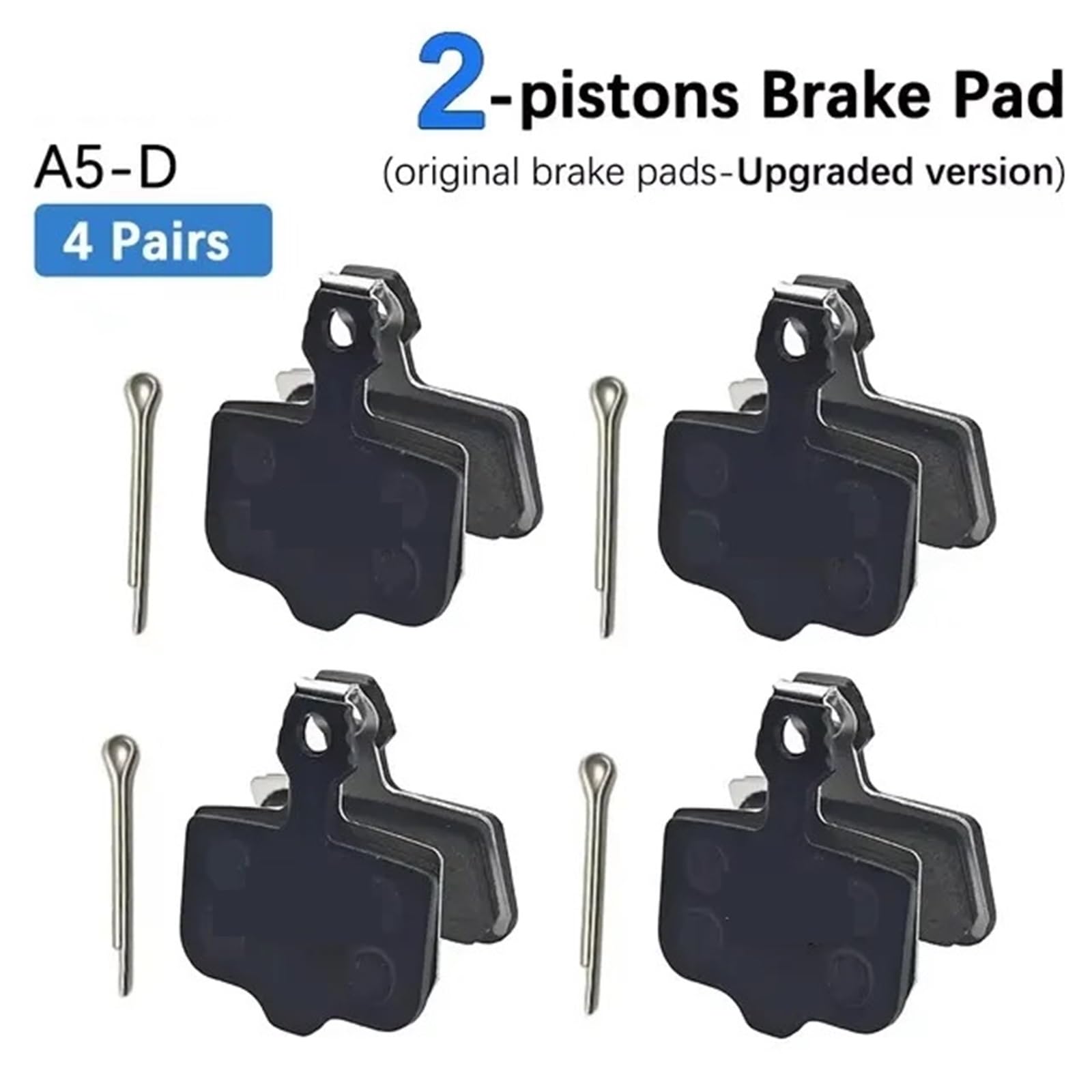 Sistemas de Servofreno Pastillas de Freno de Disco hidráulicas cerámicas Y-5 A5-D de 2/4 pistones para Bicicletas eléctricas de montaña y Scooter.(2-Pistons 4 Pairs)