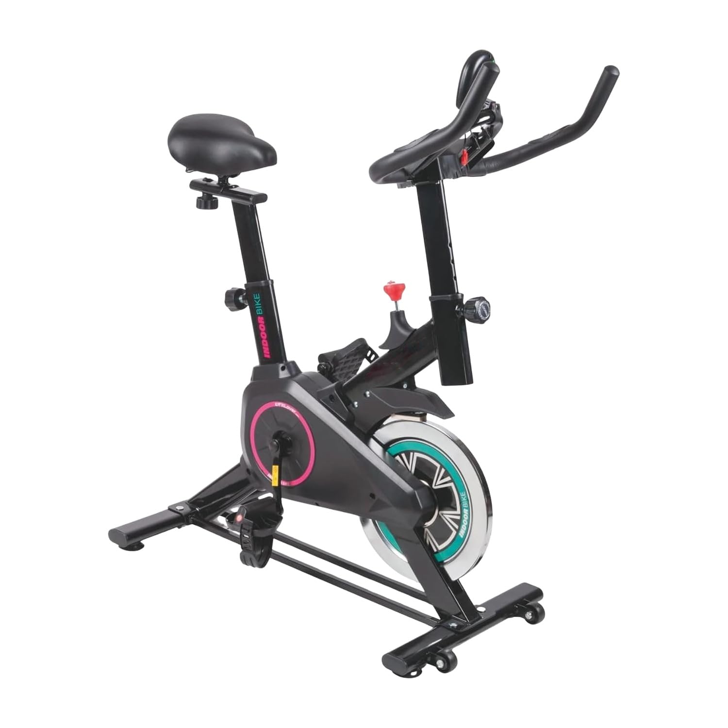 Wintem Wewnętrzny regulowany rower treningowy z 5 funkcjami, 4 kg koło zamachowe i wyściełane siedzisko | Cichy trening nóg i pośladków | Wytrzymała stalowa konstrukcja do domowej siłowni