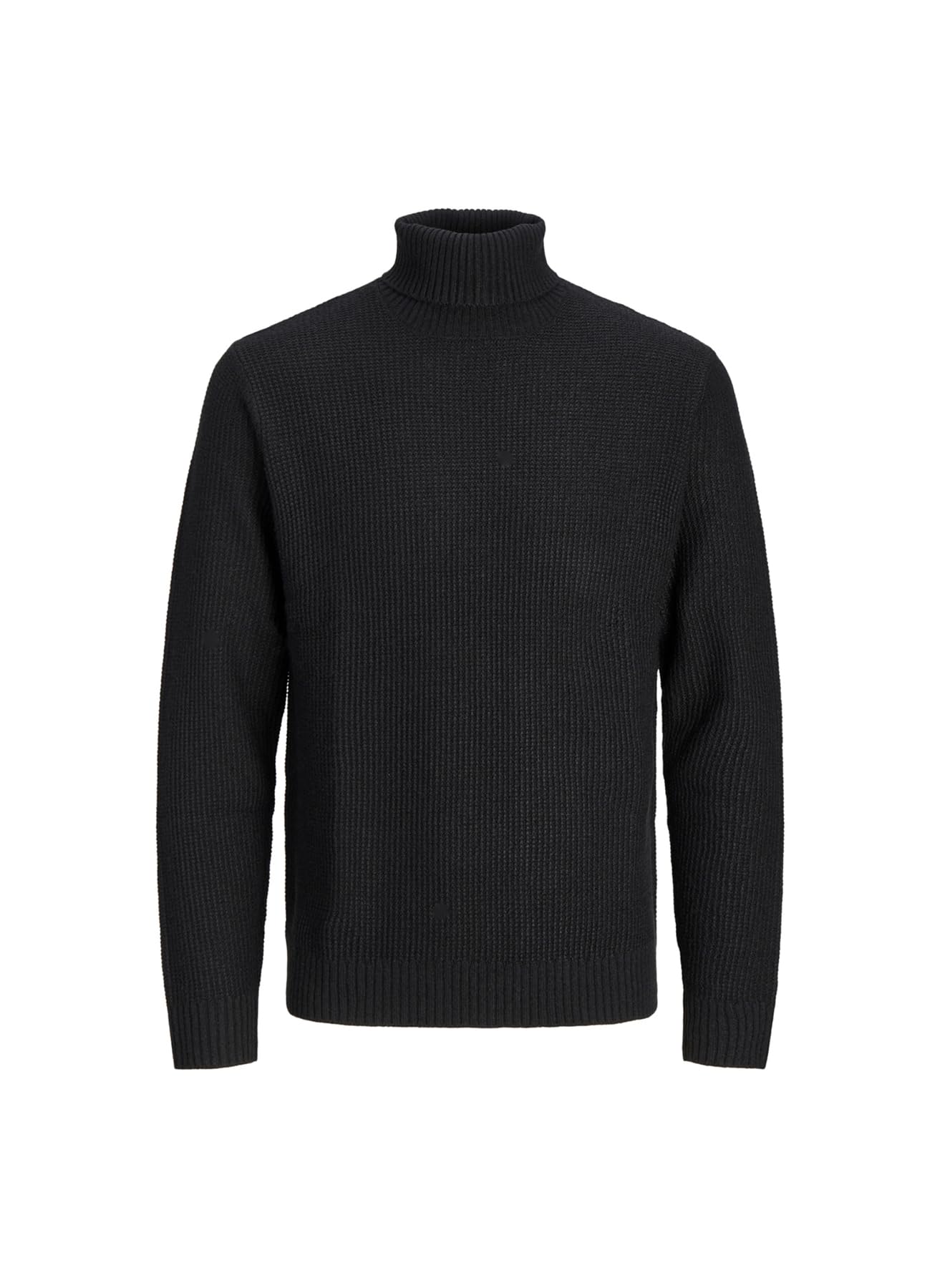Jack & Jones Men's Black Jorkyle Knit Roll Neck Knitted Jumper, L