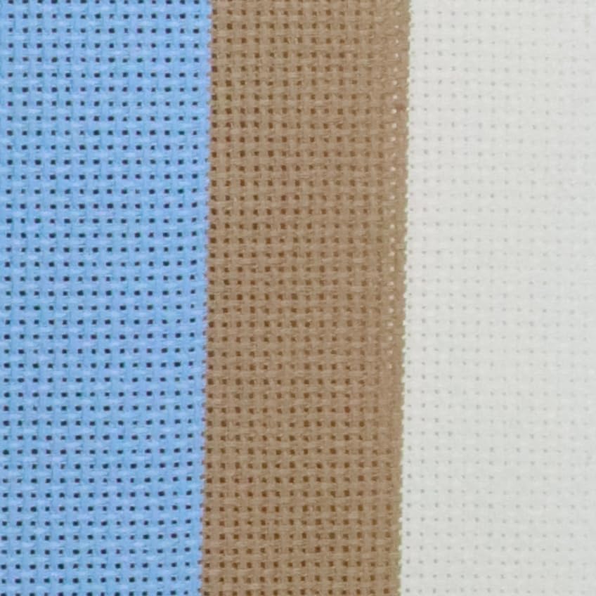 Image of KCS 3 pc of 15 inch x 18 inch(38cmx45cm) 18 Count Cross Stitch Cotton Aida Cloth Needlework Rolled Fabric Box,18CT,Light Blue+Khaki+Antique White