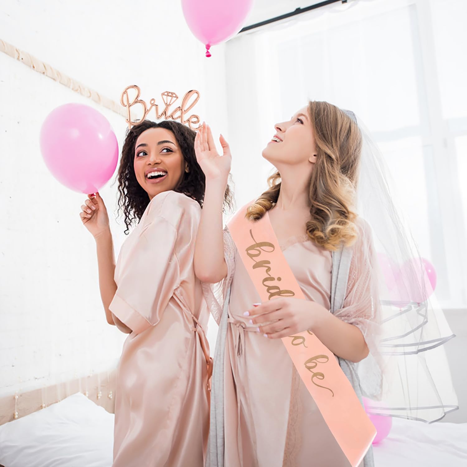 2 Accessori Per Addio Al Nubilato - Fascia E Tiara Con Scritte 'Futura Sposa', Per Feste E Matrimoni - Foto 9