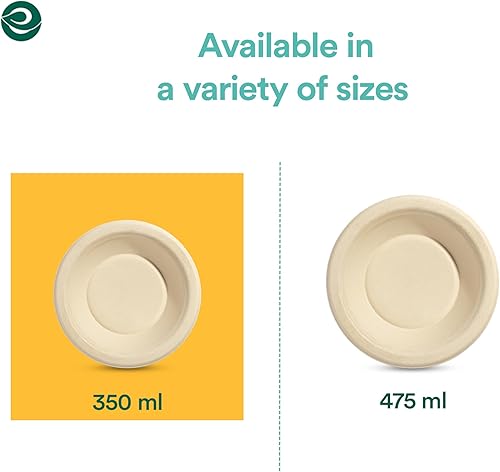 Miniatura 7 de ECO SOUL Cuencos de sopa 100% compostables de 32 onzas (paquete de 125) cuencos desechables resistentes I Tazón de papel resistente I Ensaladera