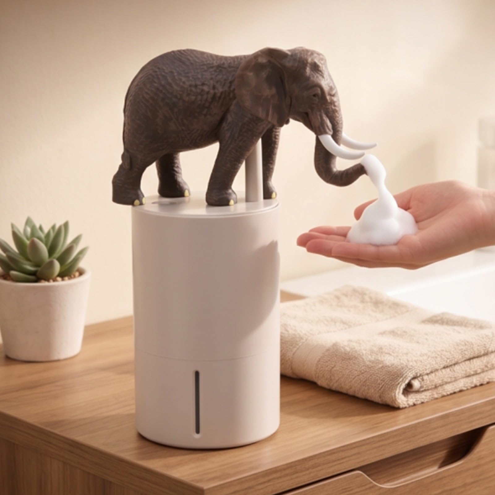 Fafeicy Dispensador Automático de Jabón Elefante, Espuma sin Contacto
