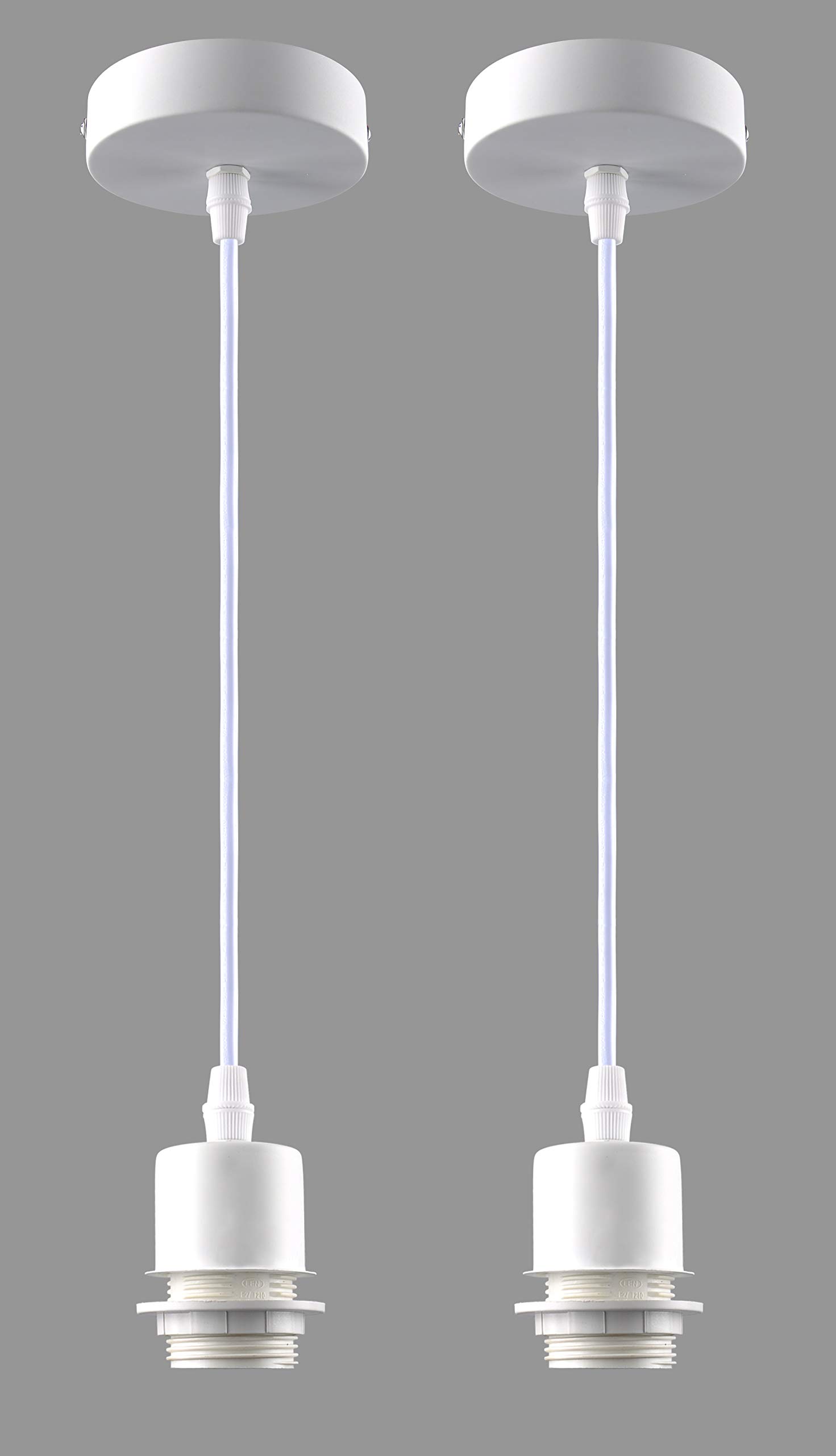 Buy Vintage E27 Screw Lamp Holder,2 Pack White Ceiling Rose, Ceiling