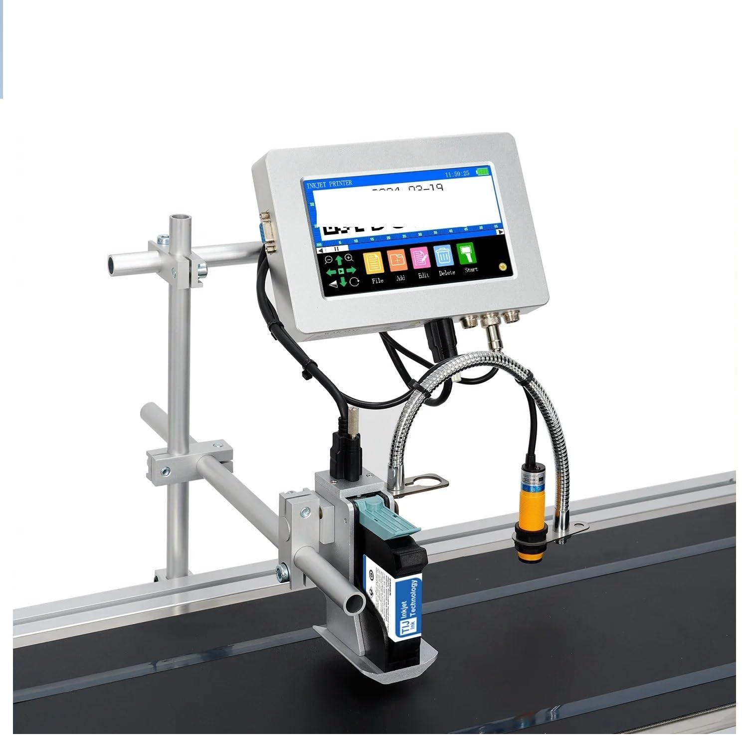 170PLUS 12.7/25.4mm TIJ Industrial Online Thermal Inkjet Printer Text QR Barcode Batch Number Logo Date Label Printer(25.4mm Without Ink)