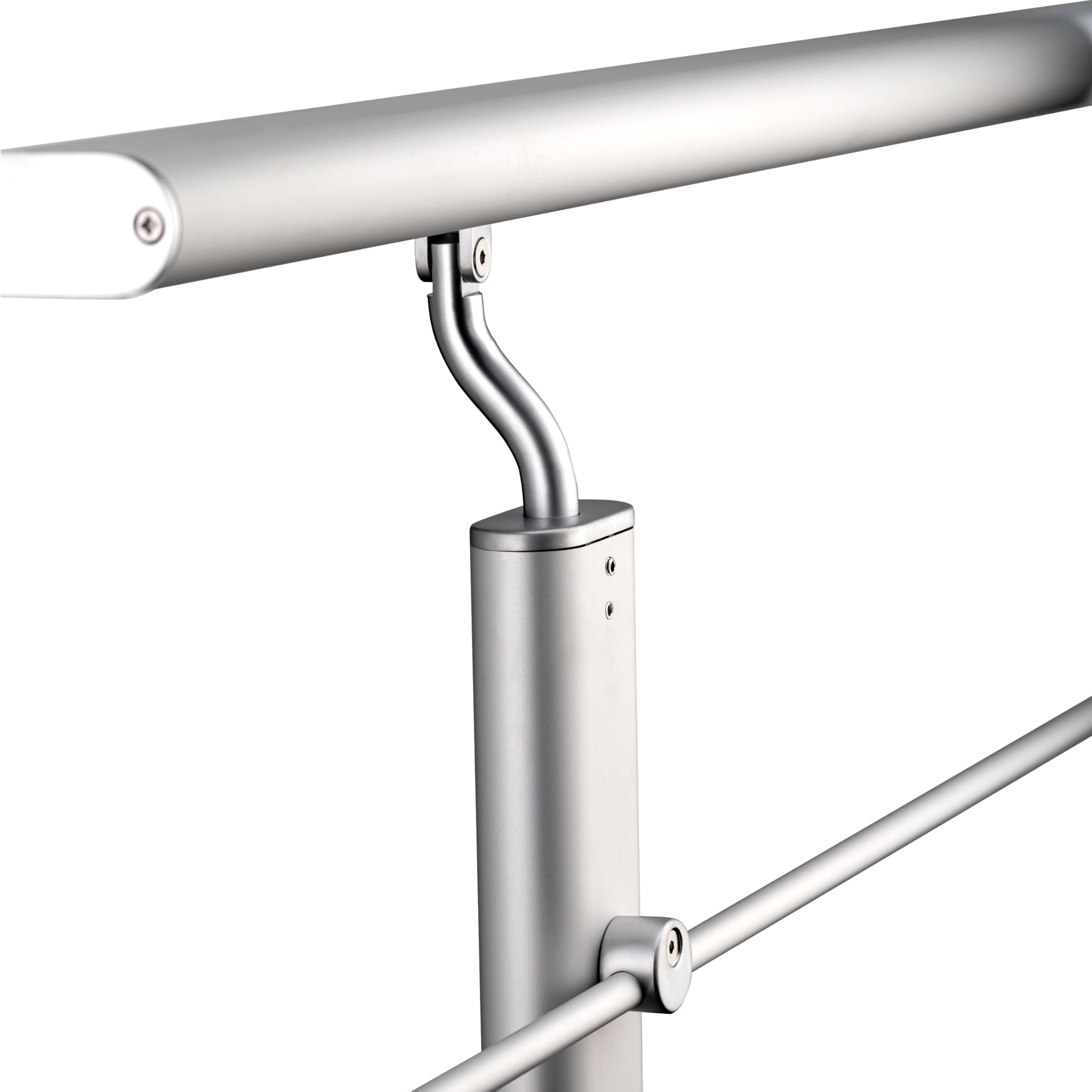 AICA Barandilla de aluminio - barandilla de escalera con 3 postes para interior y exterior escaleras, parapeto, balcón - fijaciones lateral (200cm)