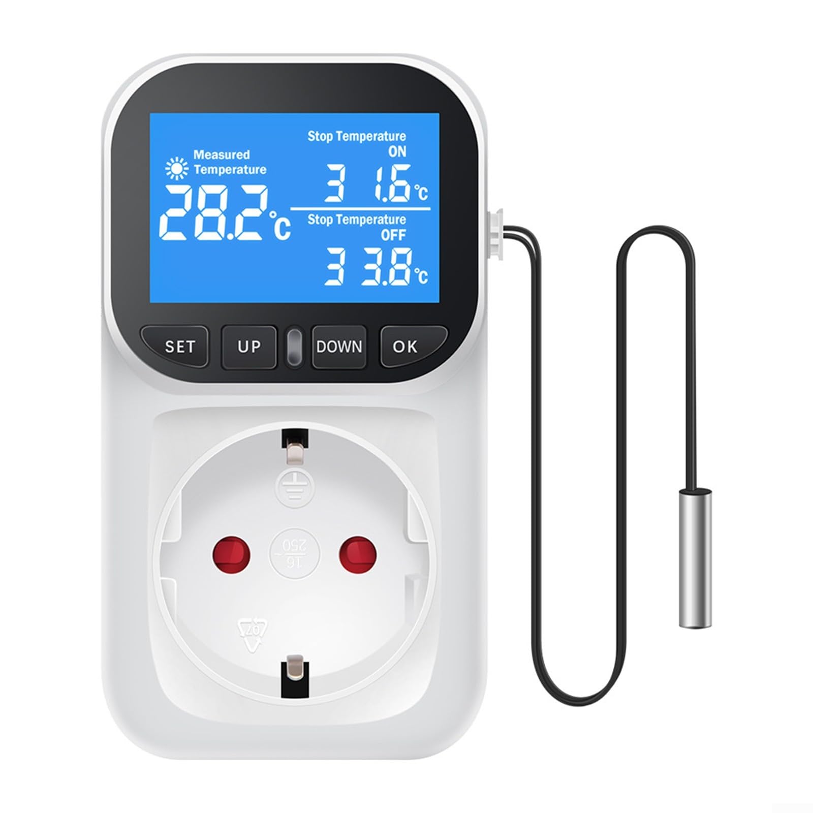 TEMPERATURREGLER DIN Hutschiene Digital Thermostat Fühler 120°C 20A 220V 12V 24V TEMPERATURREGLER DIN Hutschiene Digital Thermostat Fühler 120°C 20A 220V 12V 24V
