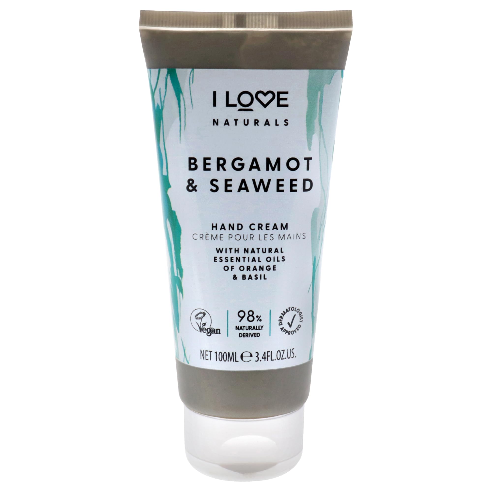 I LOVE Naturals Bergamot and Seaweed Lotion hydratante pour les mains au beurre de karité et à l'huile de noix de coco 100 ml