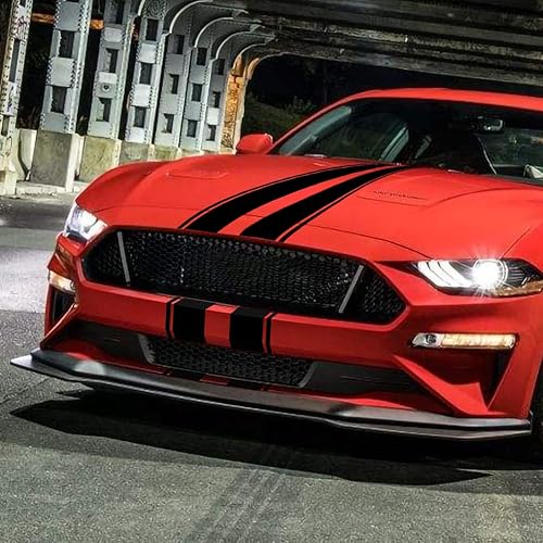 Miniatura 4 de Calcomanías de vinilo de 63 x 11 pulgadas, calcomanías de vinilo para capó de automóvil, calcomanía con patrón de automóvil (negro)