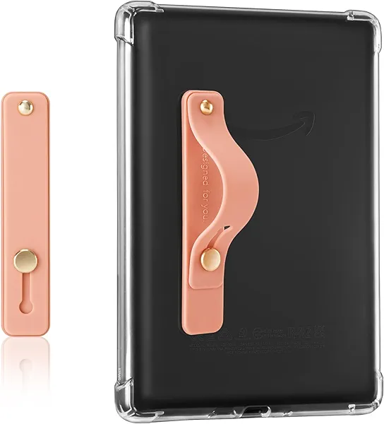 CoBak Hand Strap Holder for Kindle/Tablet - Lightweight TPU One-Handed Grip with Strong Stick, Stand for Phone, Adjustable Tightness for Kindle/Kobo/Voyaga/Lenovo/Sony E-Book Tablet, Papaya-Whip