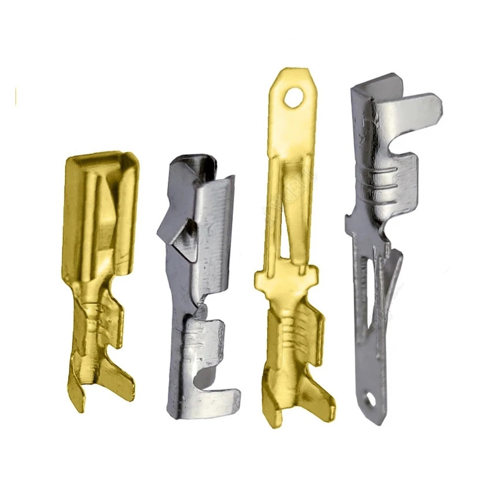 Borne à sertir Automatique 2.8MM, 50 pièces, connecteur mâle et Femelle, Terminal de Fil de Connexion en Laiton DJ611-E2.8A DJ621-E2.8A (Color : Male Silvery, Size : 50 Pcs)