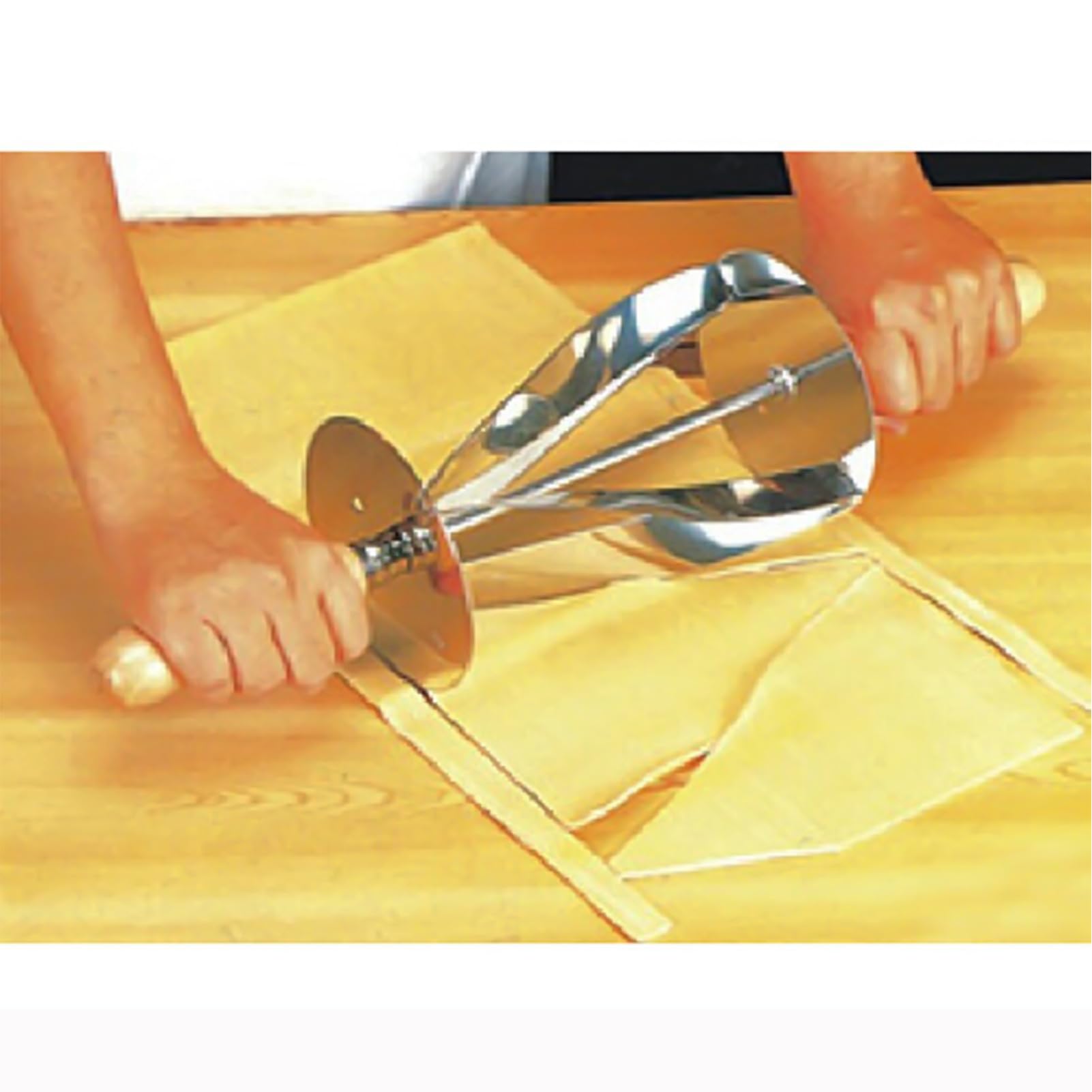 Gralara Coupe-Rouleau à Croissants Multifonction - Outil Pâtisserie Acier Inox Pour Maison Et Restaurant (Moyen)