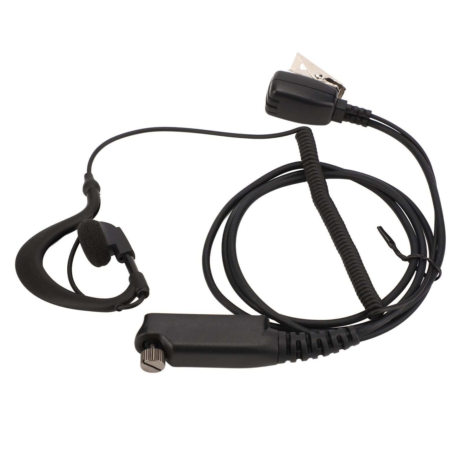 Yunseity Auricular en Forma de G con Micrófono PTT para Sepura STP8000 STP8030 STP8035 STP8038 STP9000 Walkie Talkies, Auricular con Micrófono PTT Manos Libres