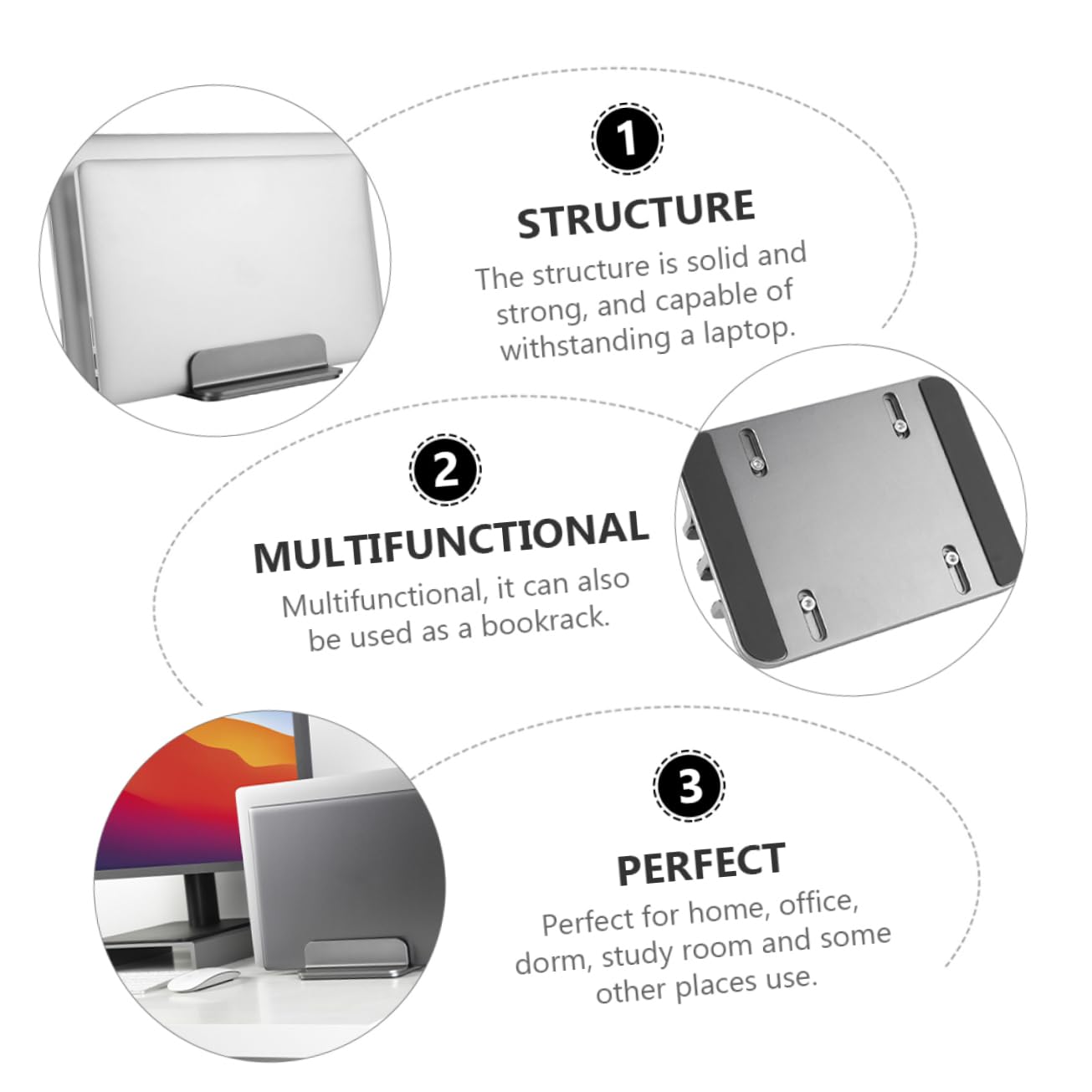 jojofuny Mesa para Portátil Base De Montaje Vertical para Portátil Soporte De Aluminio Soporte Ligero Y para
