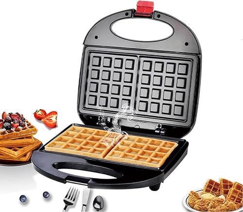 PochY 110V220V Mini Maker para gofres individuales, con fácil de limpiar, máquina de desayuno, máquina de cocina casera, superficies antiadherentes,