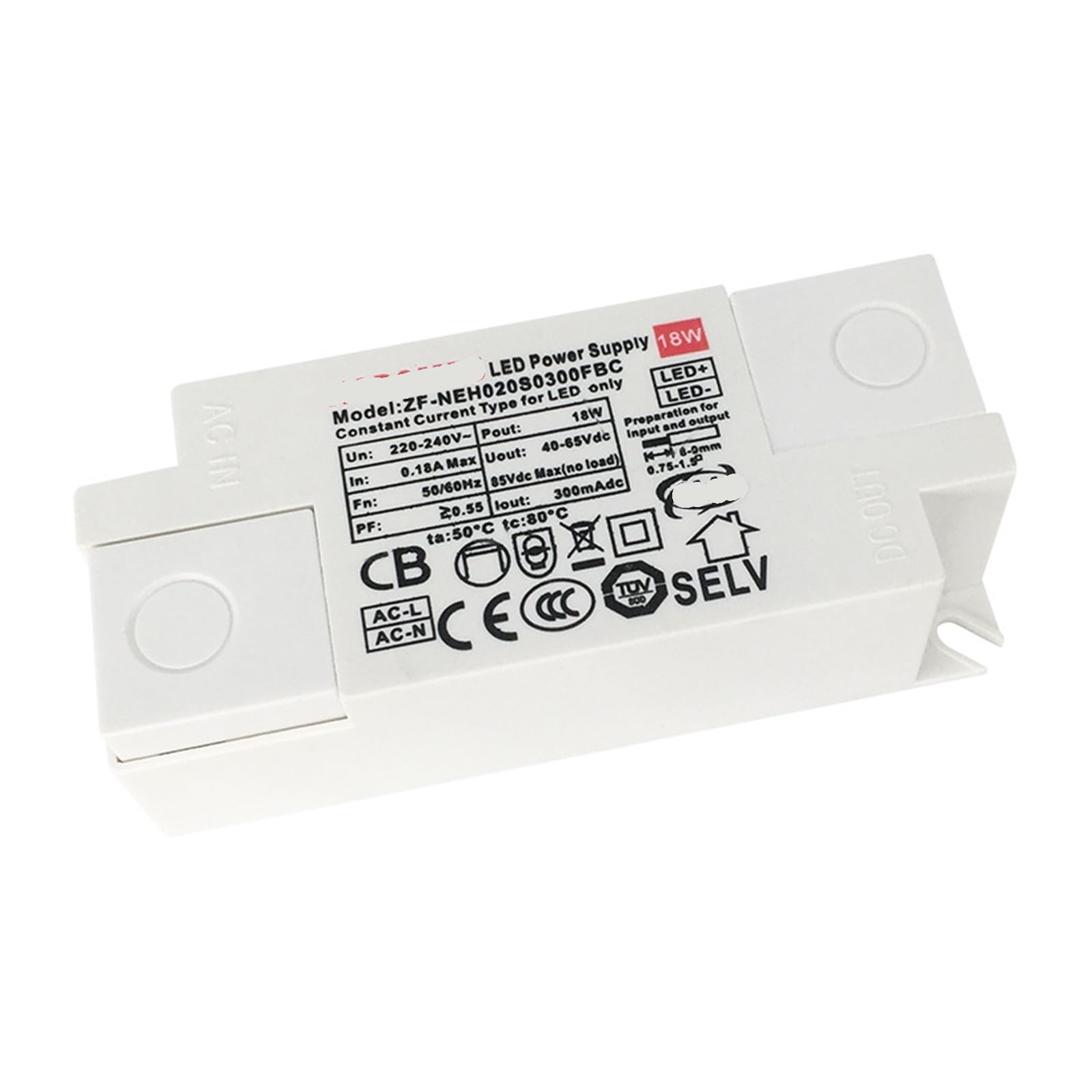Alimentation de lecteur de lumière pour cuisine et bureau driver LED 8-12W