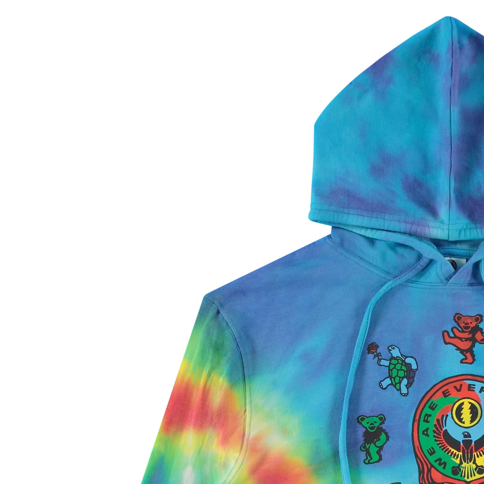 Grateful Dead Felpa con cappuccio da uomo con orsi danzanti, stile vintage, tie dye, rock, con stampa sulle maniche