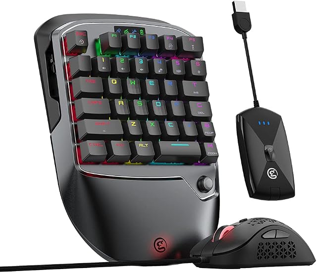 Gaming Keyboard and Mouse for PS4/Xbox One/Xbox series X/S/Nintendo Switch/PC, GameSir VX2 AimSwitch Wireless Keyboard and Mouse Adapter with RGB Backlit, Controller Adapter for Computer and Consoles