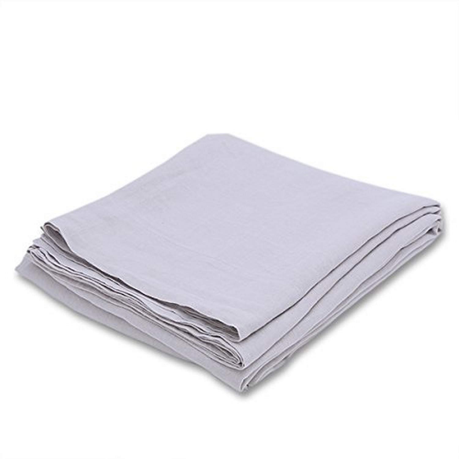 Drap plat en lin LinenMe argenté King Size pour des nuits fraîches en été
