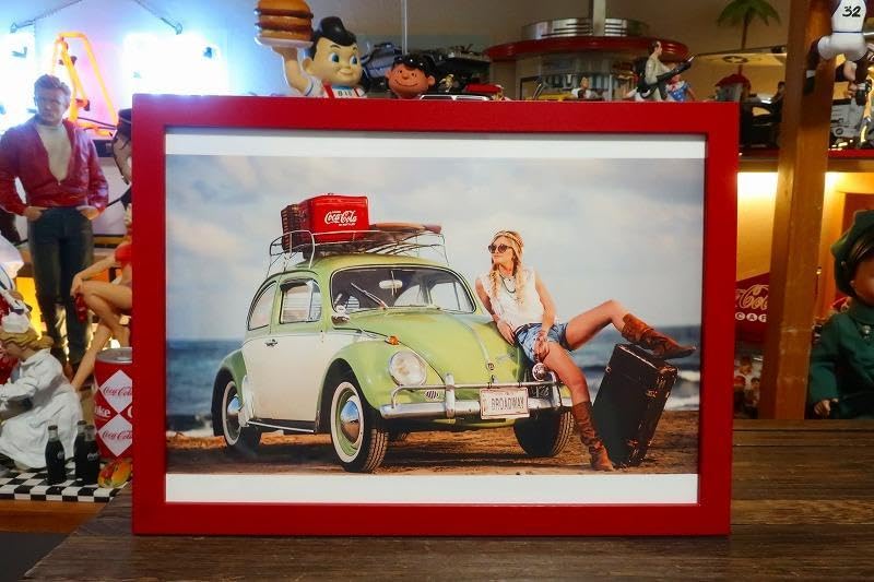 Amazon.co.jp: コカコーラ 広告ポスター フレーム付 フォルクスワーゲ  