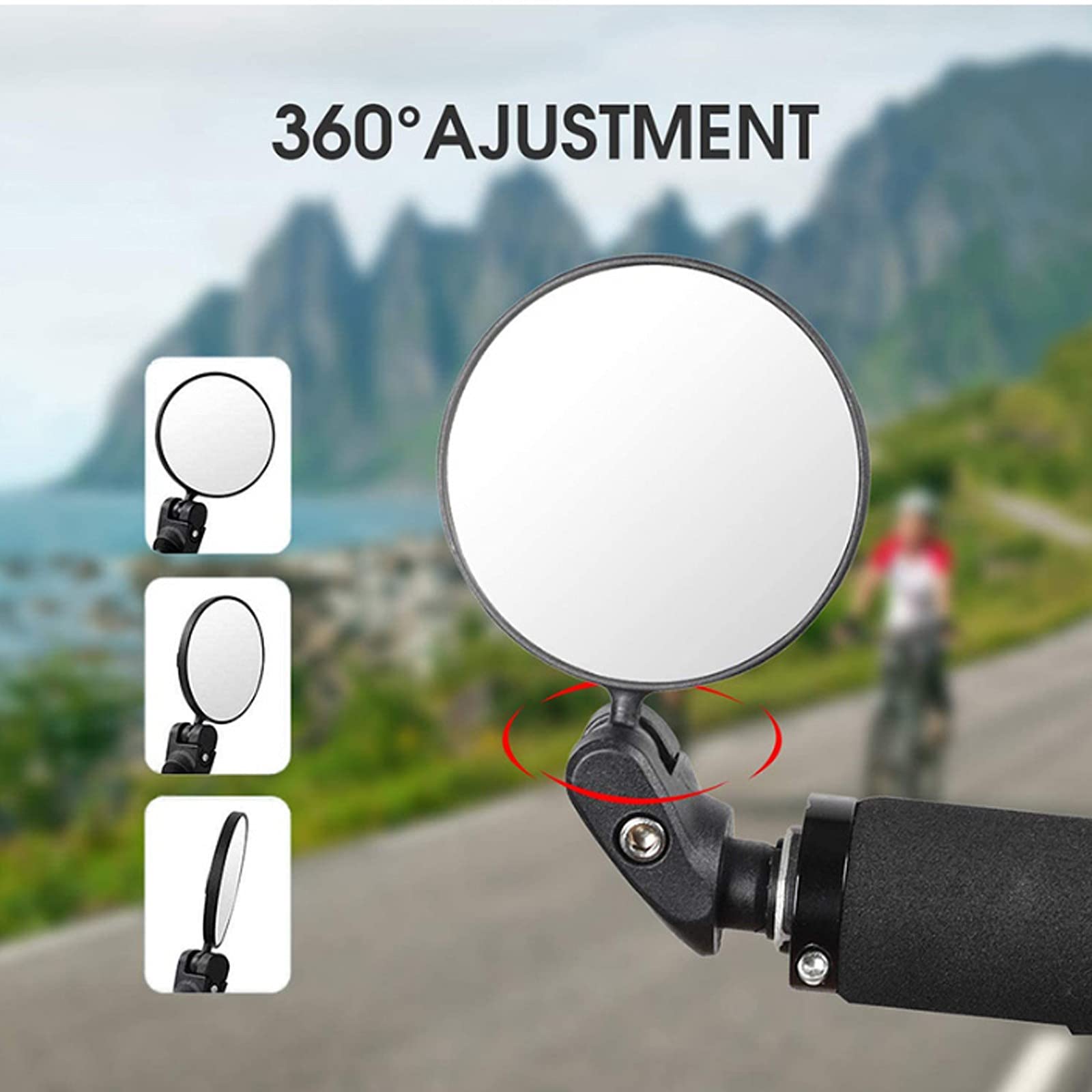 Miroir De Vue Arrière Pour Casque De Vélo, Angle Réglable à 360