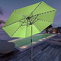 Vista 8 de EliteShade USA - Sombrilla solar de 9 pies / 2.74 metros, 10 años sin decoloración, con 80 luces LED para patio, mesa al aire libre, con Verde