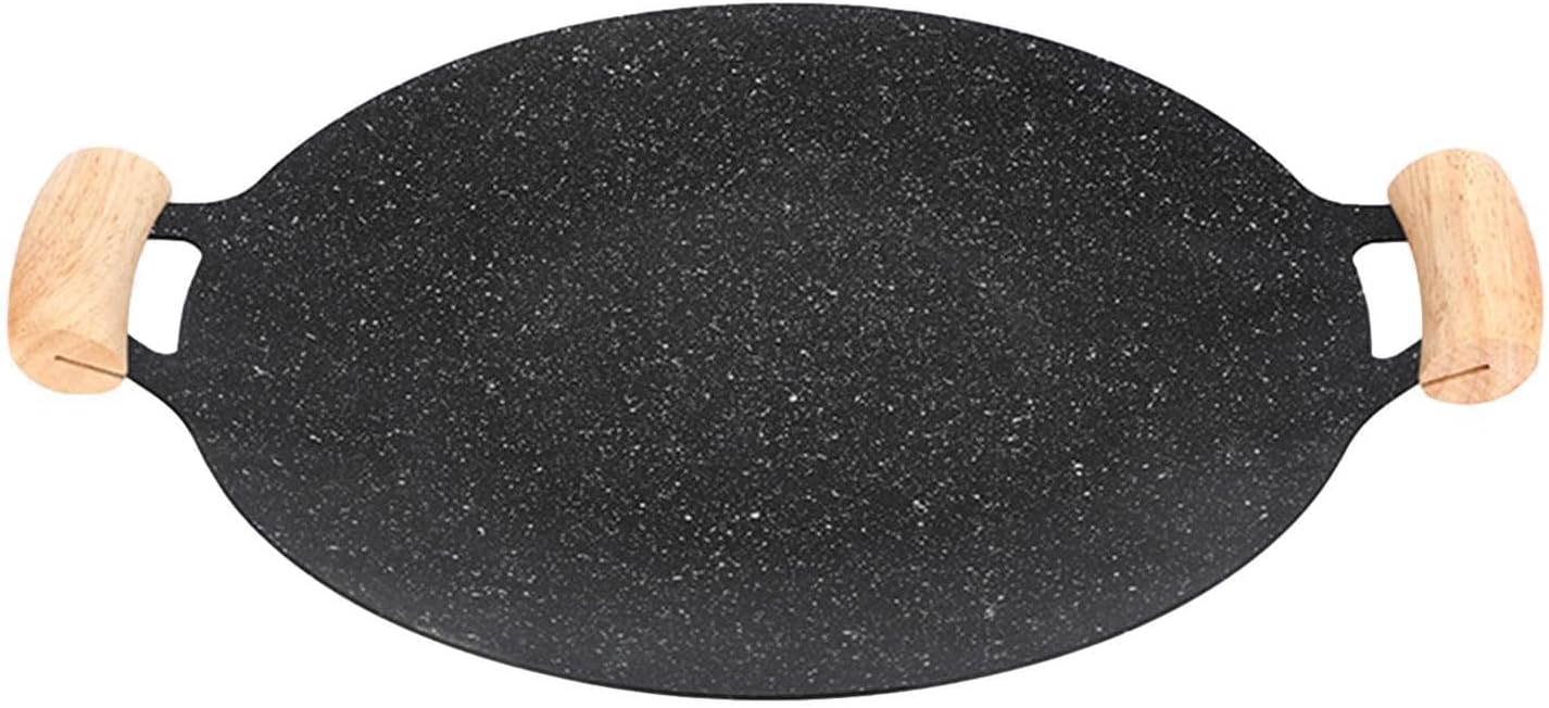 Bbq Grill Pan,Korean Non-stick Round Baking Pan | Griddle Grill for Bbq, Multifunctional Stove Plate for Meats, Pancakes, Ribs