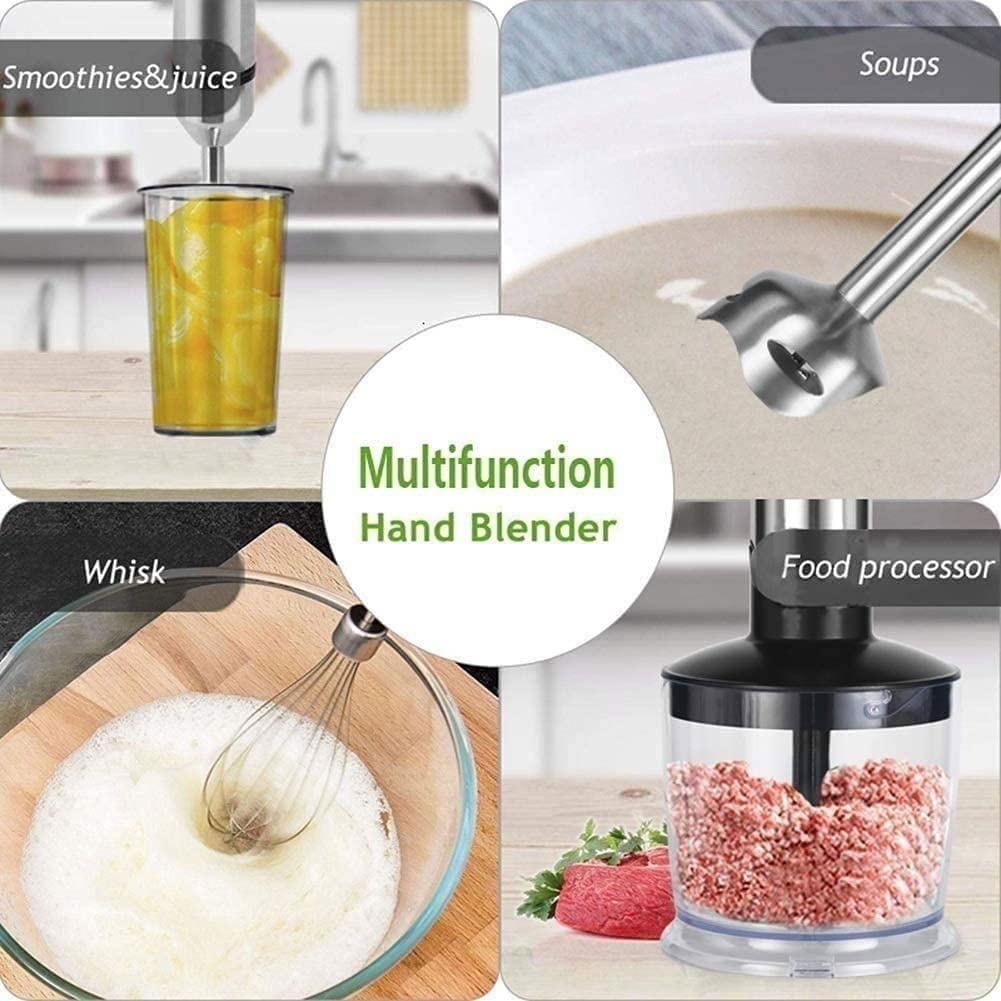 Blender ręczny, elektryczny blender ręczny, blender ręczny zanurzeniowy, mikser ręczny, ostrza ze stali nierdzewnej, idealny do zup, koktajli, przecierów, jedzenia dla niemowląt
