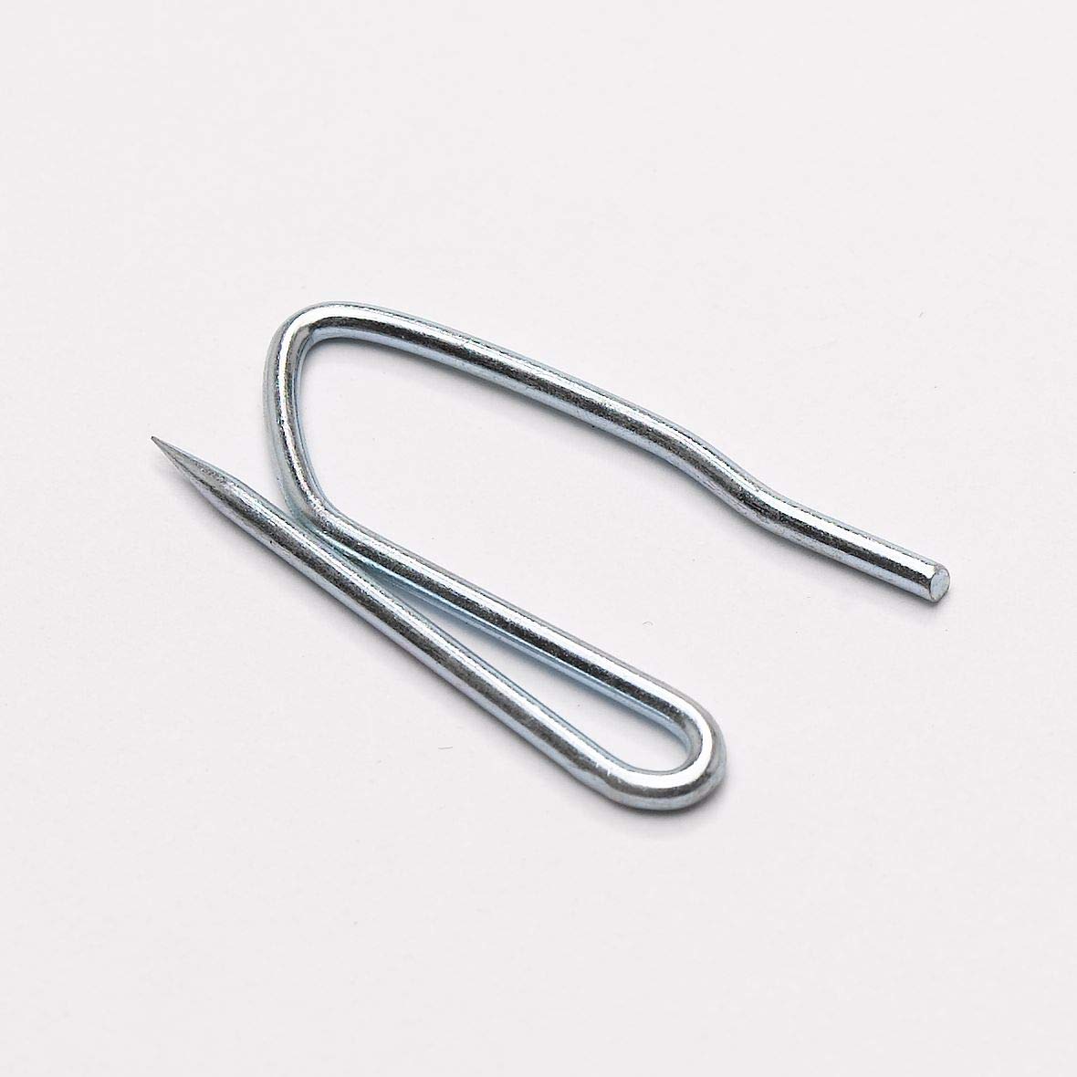 Merriway BH07024 (100 Pcs) Heavy Duty Zinc Metal Pin Hooks for Pencil PInch Pleat - Pack of 100 Pieces, Silver Tone