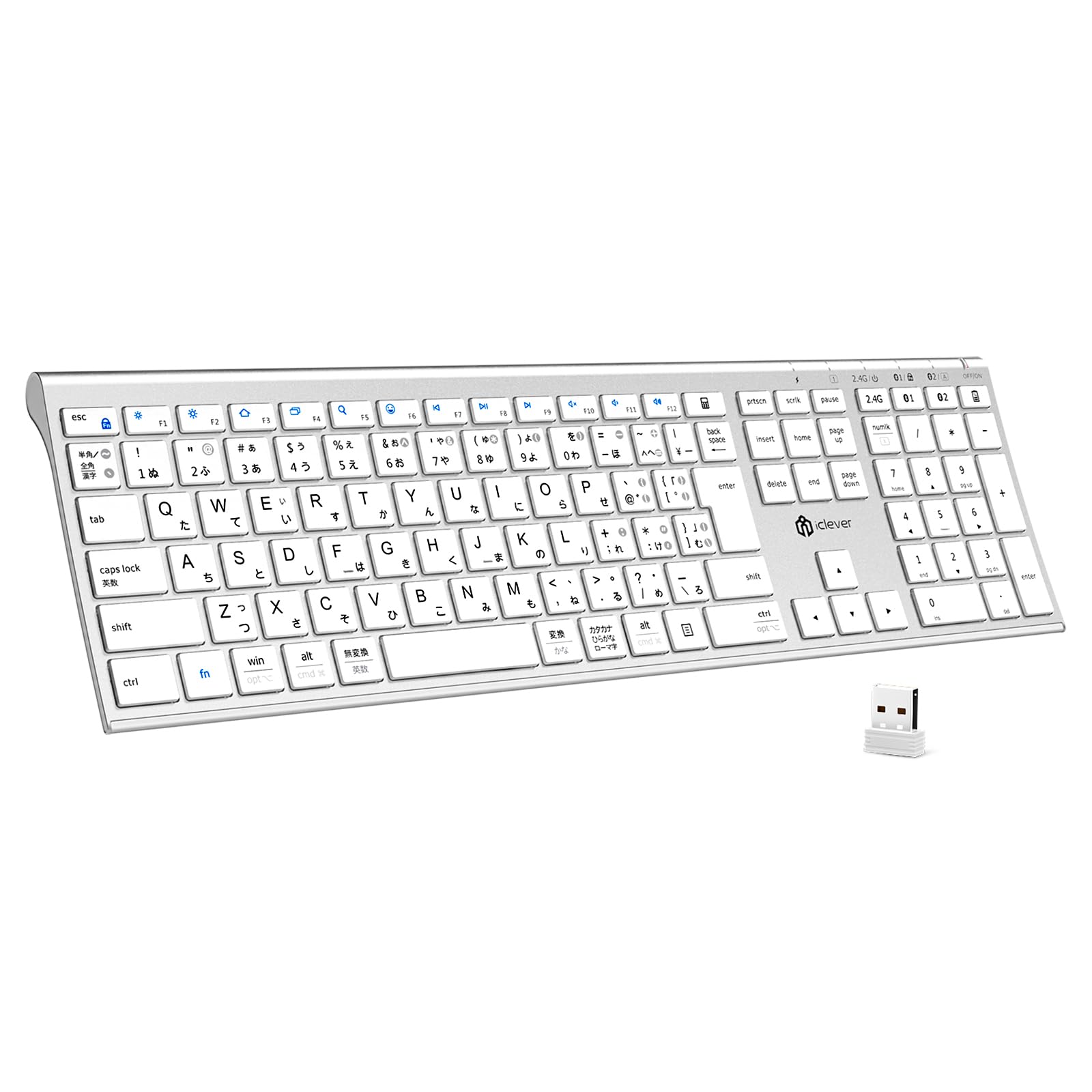 iClever キーボード ワイヤレス Bluetooth 2.4GHz JIS…