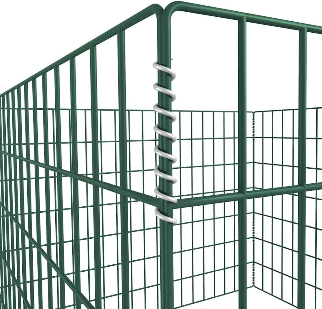 vidaXL Compost Bin Green Powder Coated Steel 39.4 x 39.4 x 27.6 in
