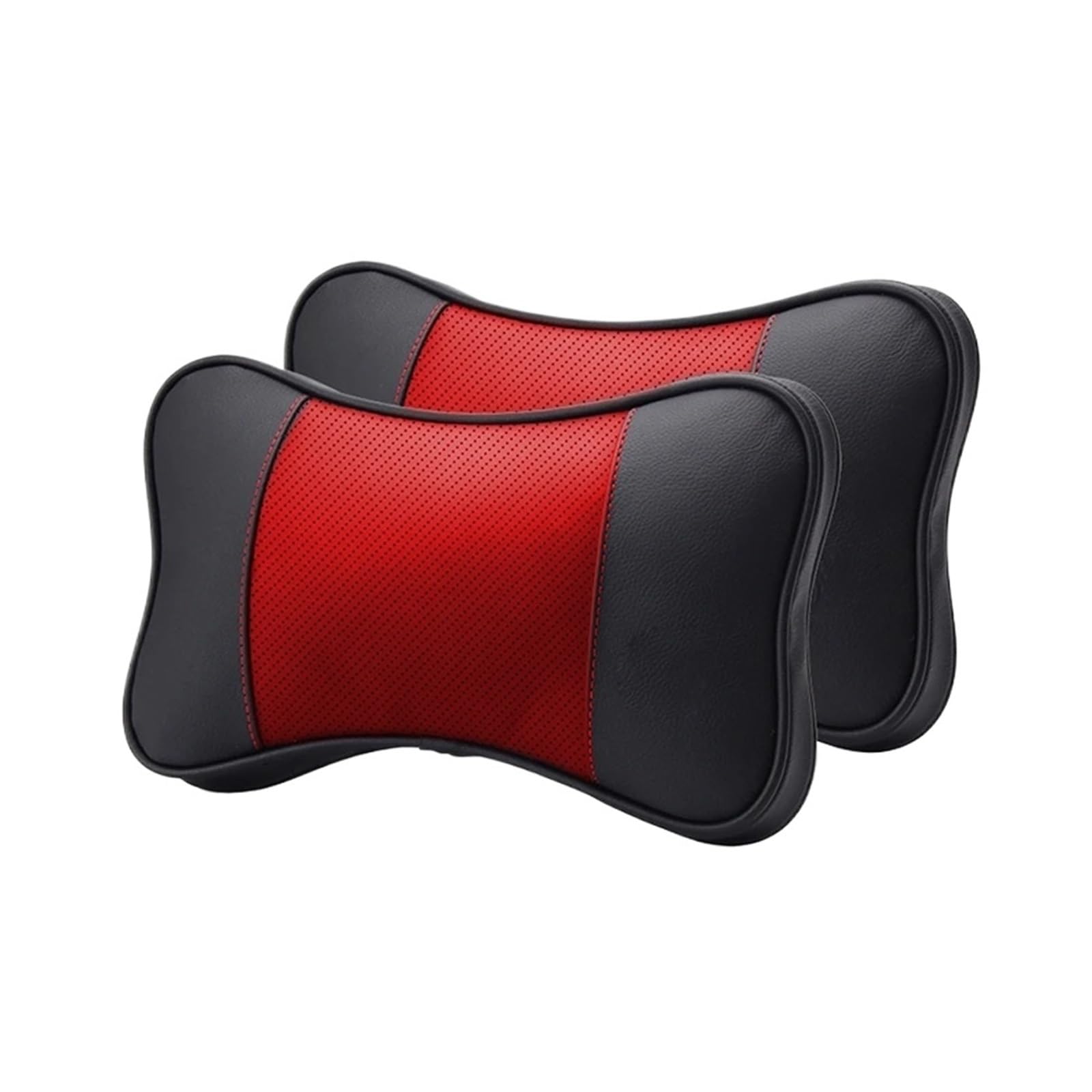 ATUMY Car Seat Pillow Car Neck Pillows Headrest Neck Pillow Support Auto Universal Seat Soft Breathable Interior Decoration Car Headrest(2PCS Black Red)