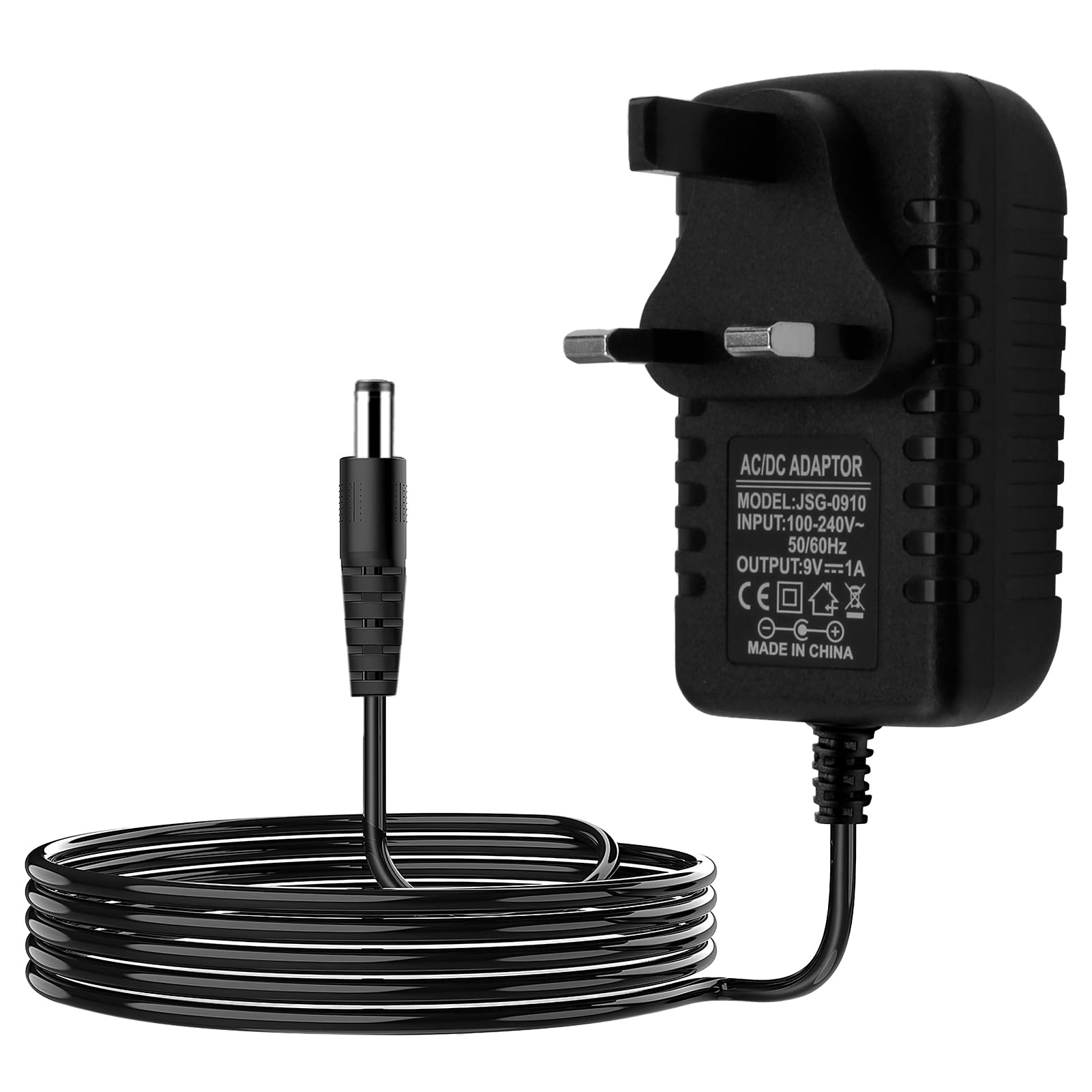 9V 1A Power Supply Adapter for Kids Electric Cars LED Strip Lights, Router, Exercise Bike, for Arduino UNO, Mega, Schwinn Elliptical Machine and more, DC Jack Center Positive, Plug 5.5mm x 2.1mm